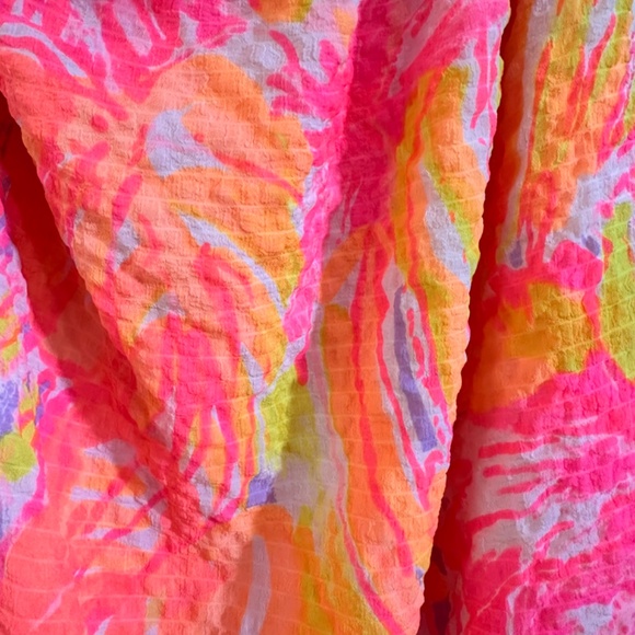 Lilly Pulitzer One Shoulder Dress - Pink, Orange, Yellow - Picture 3 of 3